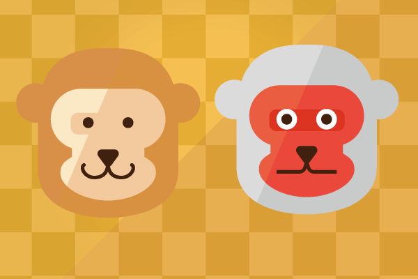 お猿さんの顔イラスト
