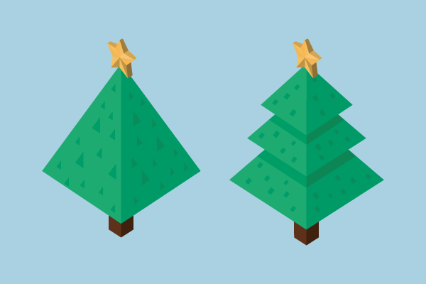 立体のクリスマスツリー素材2