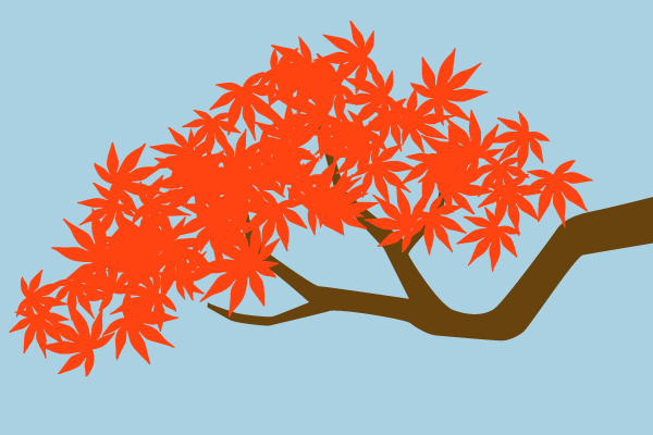 楓の枝イラスト