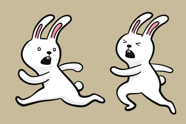 走るウサギのイラスト