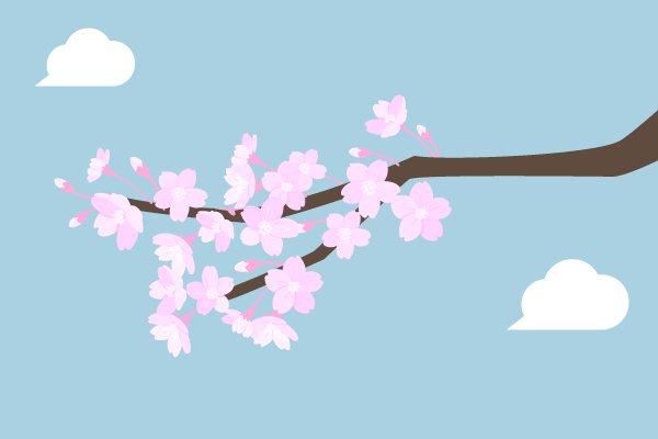 ややリアル系の桜の枝イラスト1