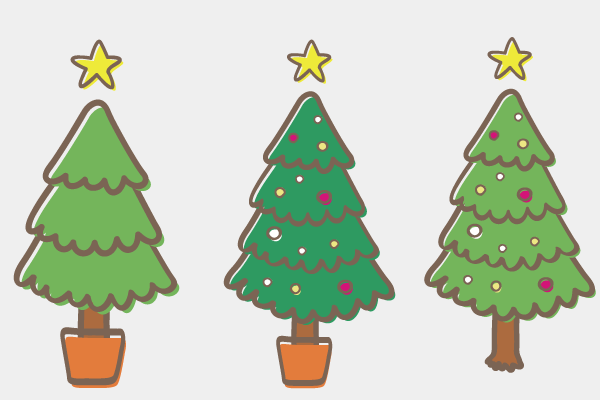 手書きのクリスマスツリー2 Events Design